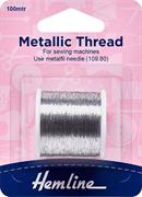 Metallic Thread, 100m, Silver